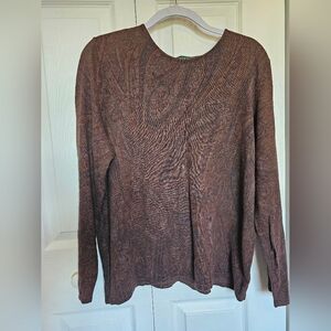 Ralph Lauren Brown Crew Neck Paisley Sweater